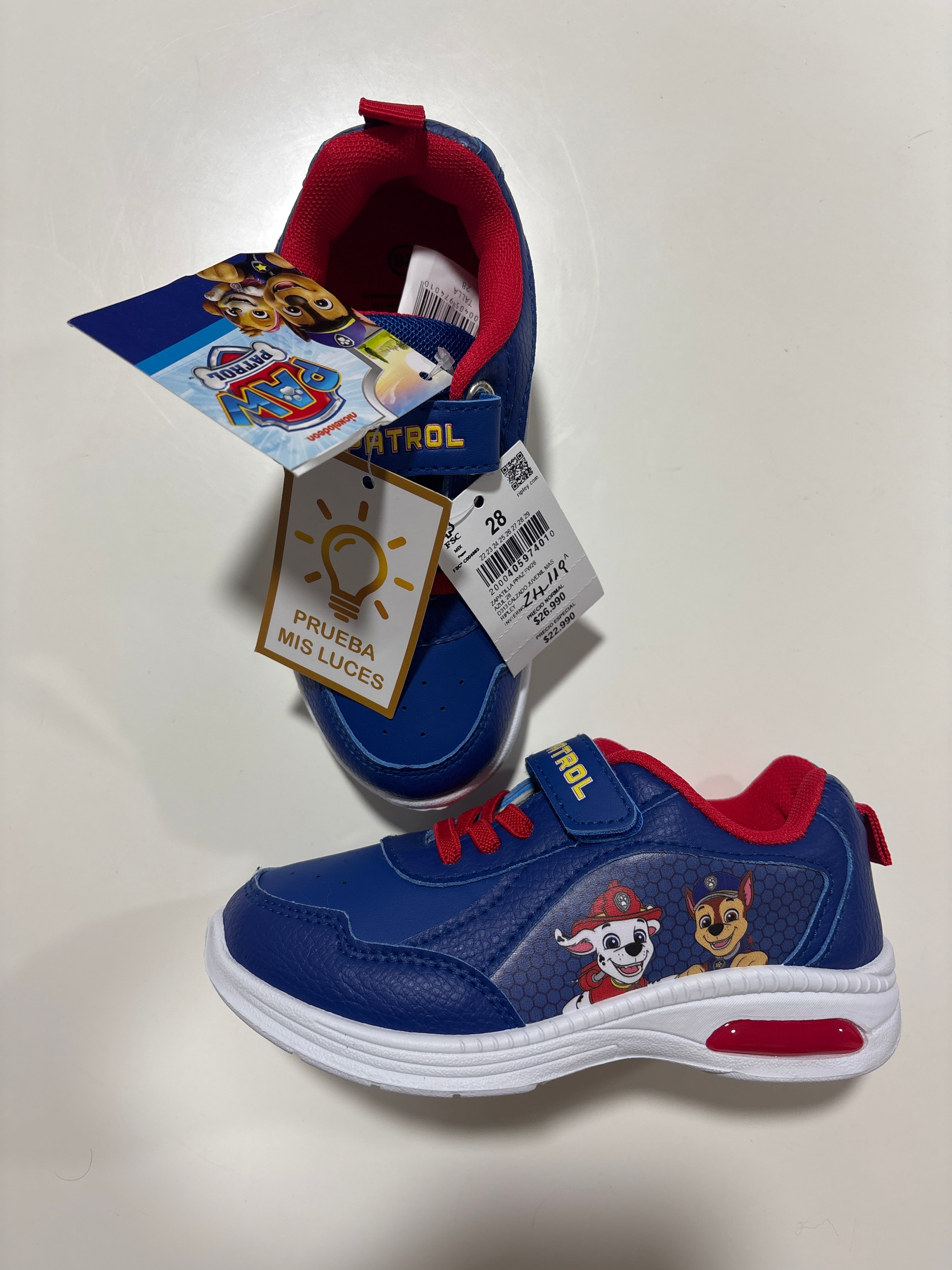 Zapatillas Paw Patrol con luces