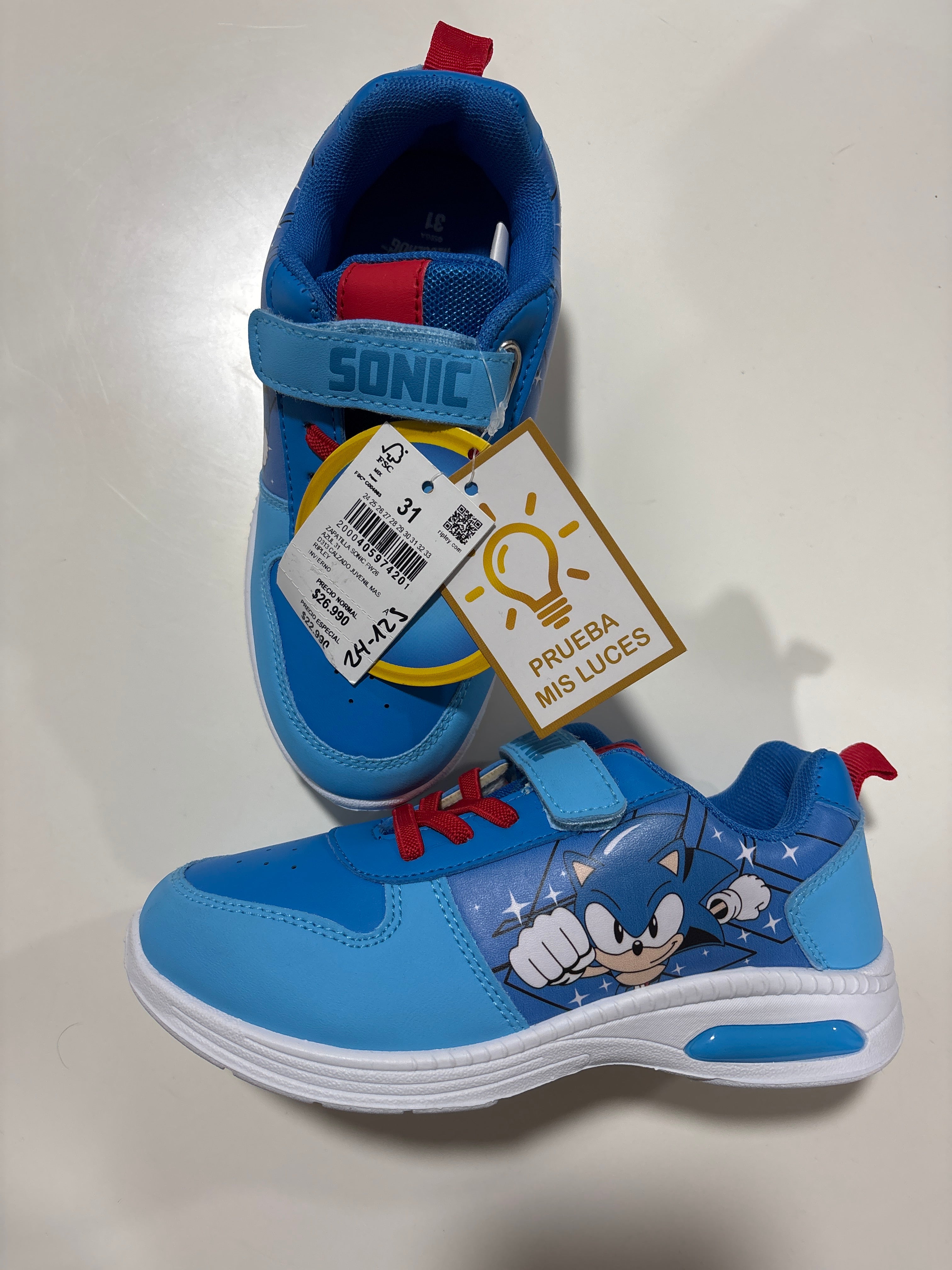 Zapatillas Sonic con luces