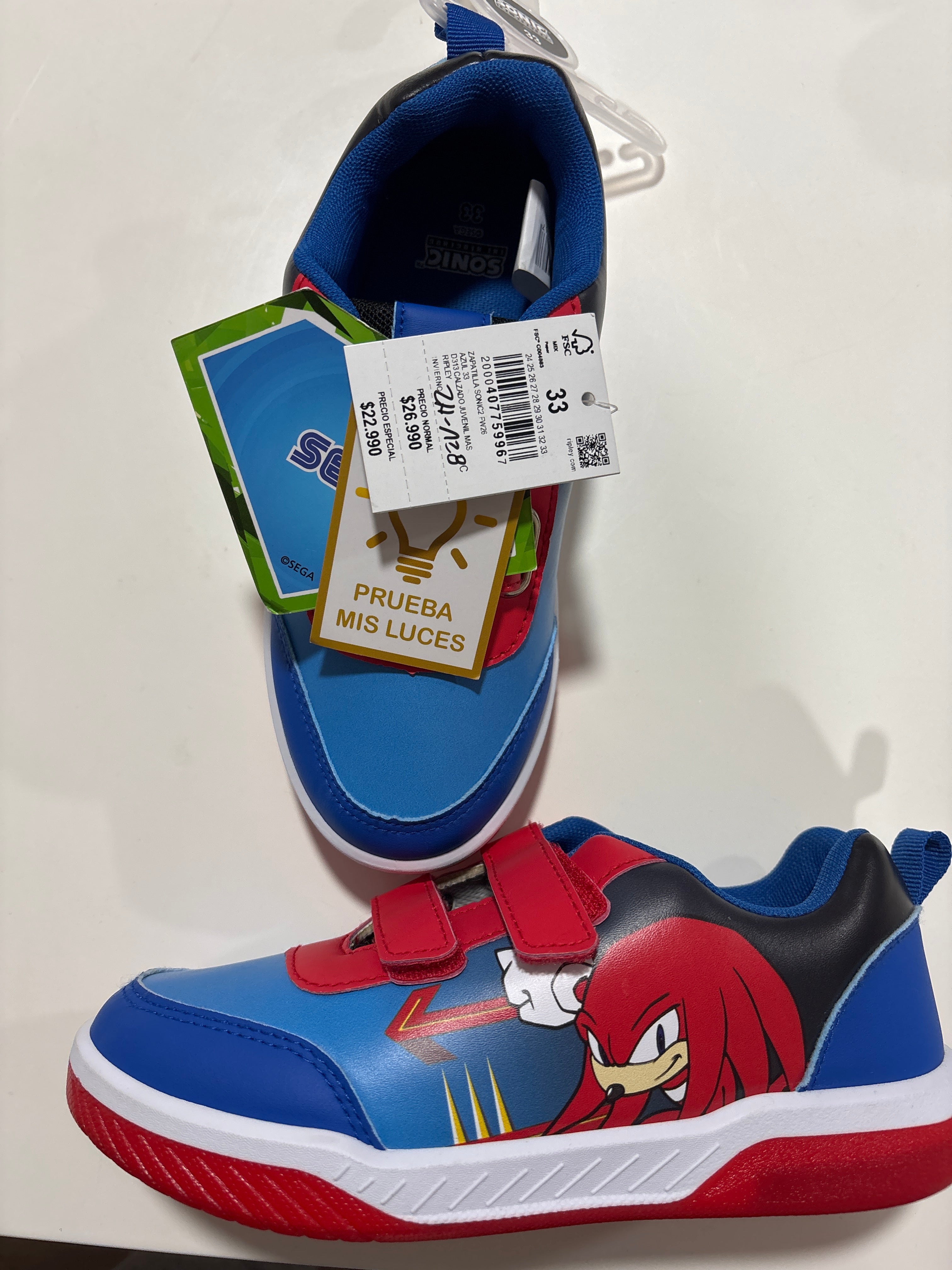 Zapatillas Sonic con luces